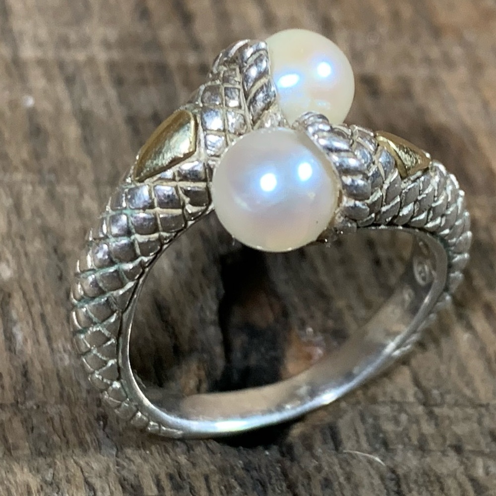 Andrea Candela CJI 18kt 925 Pearl Wrap Ring